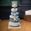 (Blue White) Mediterranean Nautical Stone Tealight Candle Holder for Home Decor 4