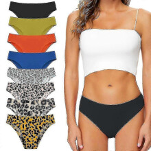 (classic leopard, XL) Women Seamless Period Swimsuit Leopard Print Leakproof Bikini 4 Layer Quick Dry Summer Beach Bathing Suit UBI