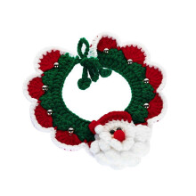(S) Knitted Bib Collar for Cats and Dogs Holiday Adjustable Pet Accessories