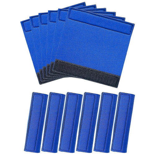 (Blue) 12 Pack Reusable Pool Cover Spring Sleeve Protectors