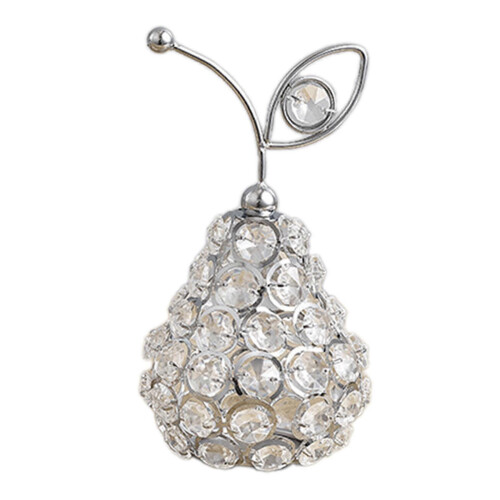 (Pear Silver) Artificial Fruit Figurine Statue Home Decor Collectible Sculpture