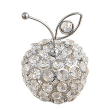(Apples Silver) Statuetta di frutta artificiale, decorazione per la casa, scultura da collezione