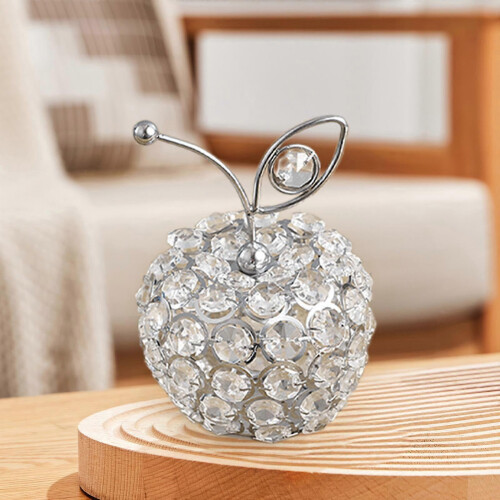 (Apples Silver) Kunstig fruktfigurstatue Hjemmedekor Samleobjektskulptur 1