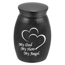 (Black) Pet Memorial Metal Urn Keepsake Box for Dog Cat Ashes Durable Storage Container