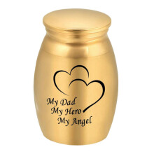 (Gold) Pet Memorial Metal Urn Keepsake Box for Dog Cat Ashes Durable Storage Container