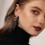 (Silver) U-Shape Pin Link Chain Earrings for Women Dangle Earring Gift 3