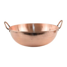 (36cm) Copper Cookware Pot with Double Handles Elegant Fry Pan Copper Jam Pot