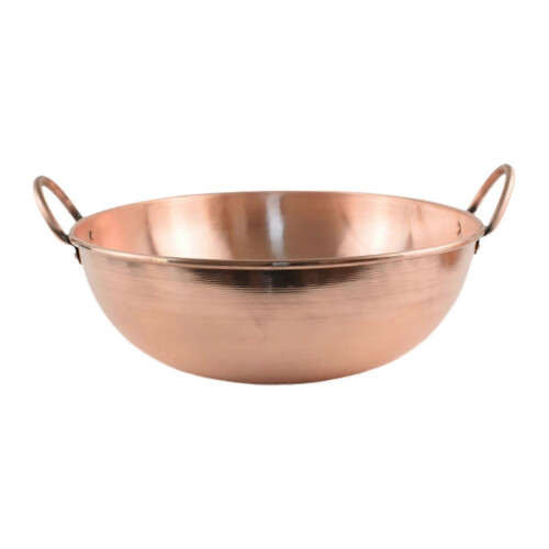 (36cm) Copper Cookware Pot with Double Handles Elegant Fry Pan Copper Jam Pot