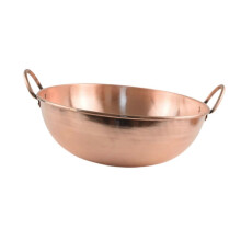 (34cm) Copper Cookware Pot with Double Handles Elegant Fry Pan Copper Jam Pot