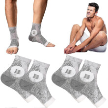 (XL, Grey) paia di calze compressive per neuropatia per uomo e donna, tutore per caviglia per alleviare la fascite plantare.