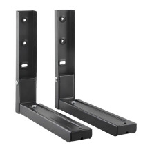 (Black) Extendable Sturdy Wall Mounted Microwave Shelf Bracket Organizer