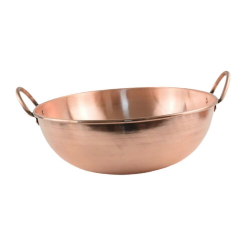 (38cm) Copper Cookware Pot with Double Handles Elegant Fry Pan Copper Jam Pot 1