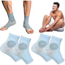(M, Blue) 2 Pairs Neuropathy Compression Socks for Men Women Plantar Fasciitis Relief Ankle Brace