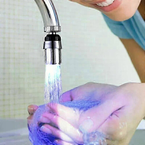 (Only Blue) Farbwechselnder LED-Duschkopf mit Wasserfilter für Bad und Küche 2