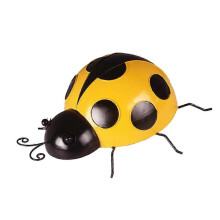 (Yellow) Metal Fence Hanger 10cm Wall Hanging Decorative Figurine Garden Outdoor Vintage