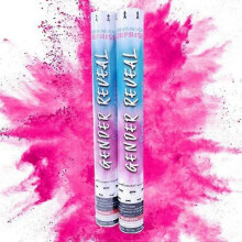 (Pink and Blue) 2Pcs 31cm Non Toxic Powder Cannons and Powder Poppers for Gender Reveal Party Decor