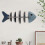 (Flat) Beach Themed Unique Fishbone Shape Wall Shelf Easy to Use House Decor 5
