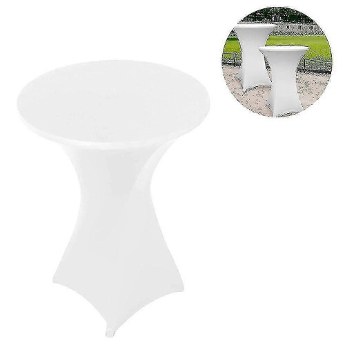 (blue) Four-Way Stretch Tight-Fitted Spandex Round Cocktail Table Cover 1