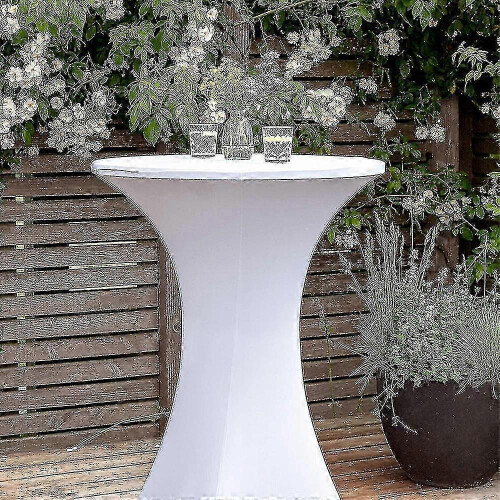 (gold) Four-Way Stretch Tight-Fitted Spandex Round Cocktail Table Cover 2
