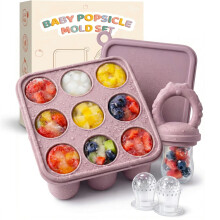 Silicone Baby Food Feeder 4M+, Baby Fruit Feeder, 3 Teat Sizes, Purple | BPA-Free Food Grade Silicone, Easy Clean Dishwasher Safe