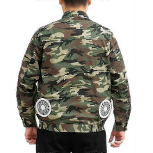 (camouflage, XXL) Kühlende Herren-Sommerjacke mit Ventilator für Bauarbeiten im Freien – Langlebiger UV-Schutz
