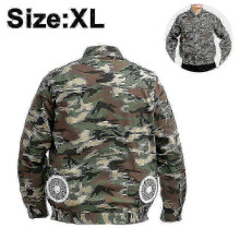(camouflage, XL) Kühlende Herren-Sommerjacke mit Ventilator für Bauarbeiten im Freien – Langlebiger UV-Schutz