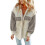 (Gray, S) Warm Oversized Army Green Button Jacket Soft Long Sleeve Coat with Pockets Size S 1