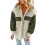 (Army Green, S) Warm Oversized Army Green Button Jacket Soft Long Sleeve Coat with Pockets Size S 1