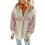 (Pink, M) Warm Oversized Army Green Button Jacket Soft Long Sleeve Coat with Pockets Size S 1