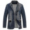 (blue1, M) Premium Men's Slim Fit Denim Jacket with Leather Patchwork Details 25-26 1