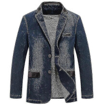 (blue1, XXXXL) Premium herrejakke med slim fit og skinnlappede detaljer, 25-26