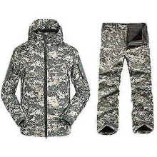 (ACU, XXXL) Herre taktisk softshell camo jaktsett vanntett vindjakke jakke bukser