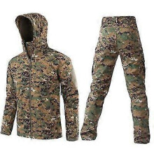 (Jungle digital, XL) Herre taktisk softshell camo jaktsett vanntett vindjakke jakke bukser