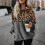 (White, M) Women's Cozy Leopard Print Plush Hoodie with Pockets and Adjustable Drawstring 4