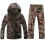 (tree camo, M) Men's Tactical Softshell Camo Hunting Set Waterproof Windbreaker Jacket Pants 1