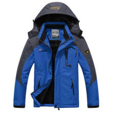 (blue, 2XL) Herren Winter Ski Snowboard Jacke Fleece Kapuze Winddicht Leichte Bergparka