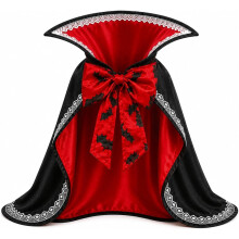 Halloween Vampire Cape for Dogs Cats Bat Bow Tie Adjustable Pet Costume,M