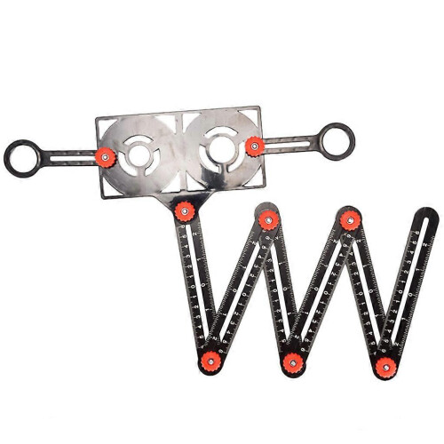 (6 fold) Règle de mesure pliable multi-angles réglable avec outil de gabarit perforé
