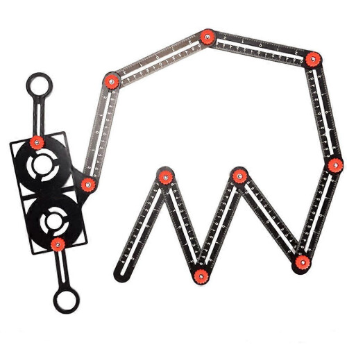 (9 fold) Règle de mesure pliable multi-angles réglable avec outil de gabarit perforé