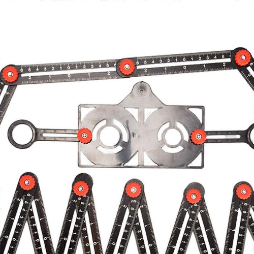 (16 fold) Règle de mesure pliable multi-angles réglable avec outil de gabarit perforé 1