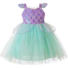 (Turquoise, 5T) Princess Sequin Sling Tutu Dress for Toddler Kids Birthday Party