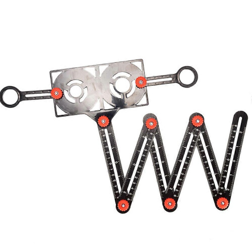 (6 fold) Règle de mesure pliable multi-angles réglable avec outil de gabarit perforé 1