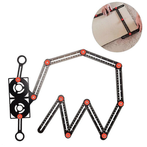 (9 fold) Règle de mesure pliable multi-angles réglable avec outil de gabarit perforé 1