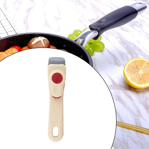 (White) Detachable Pan Handle Replacement Ergonomic Comfortable Nonslip Multipurpose Tableware 1