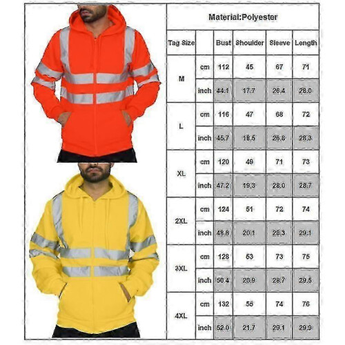 (Black, M) Herregenser med hette og glidelås og høy synlighet 2