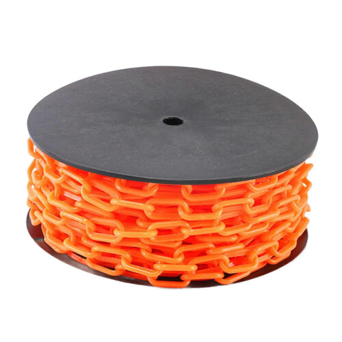(Orange) Easy-Cut High-Visibility PP Safety Barrier Chain Links Caution Security 2
