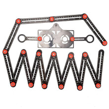 (16 fold) Règle de mesure pliable multi-angles réglable avec outil de gabarit perforé