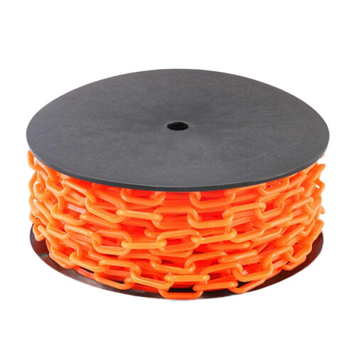 (Orange) Easy-Cut High-Visibility PP Safety Barrier Chain Links Caution Security