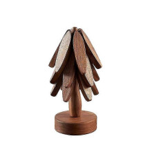 (Beech) Dessous de plat en bois en forme d'arbre pour théières et autres plats chauds.