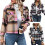 (Pink, S) Women's Vintage Plaid Loose Shacket Button Down Long Sleeve Wool Coat with Pockets Black S 2